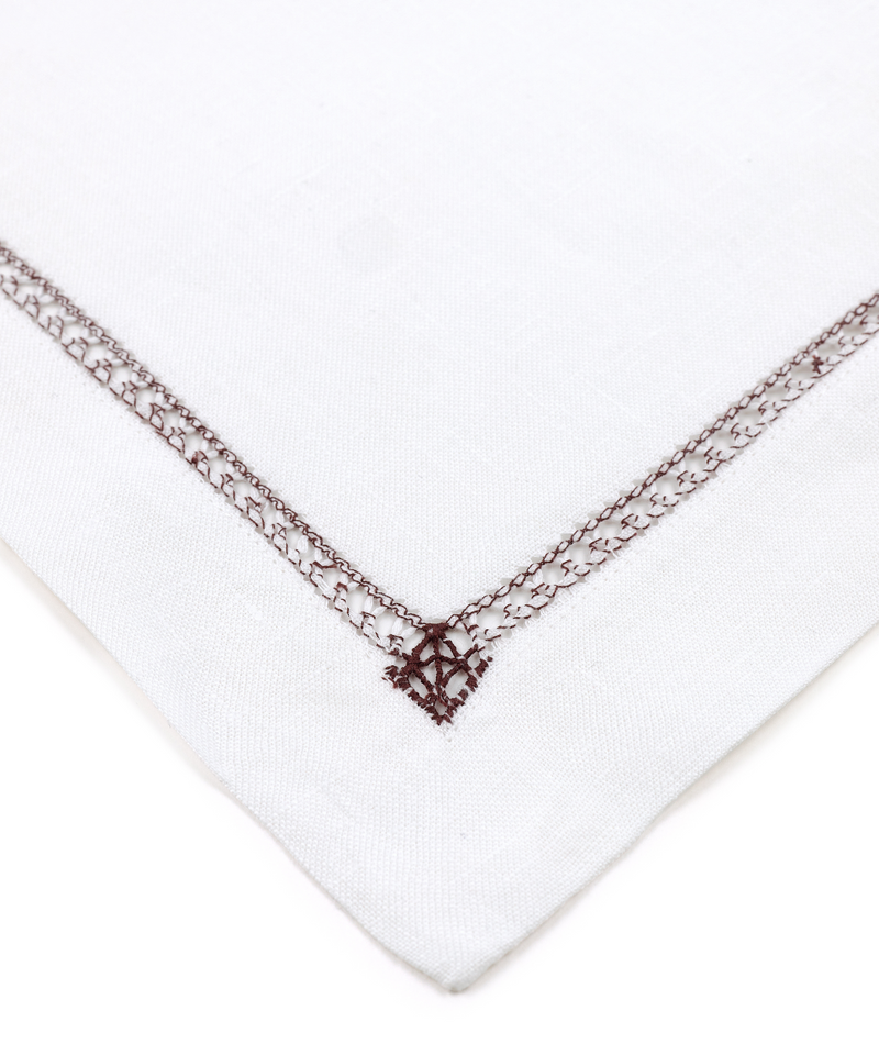 Georgiana Ladderstitch Linen Placemat, Chocolate