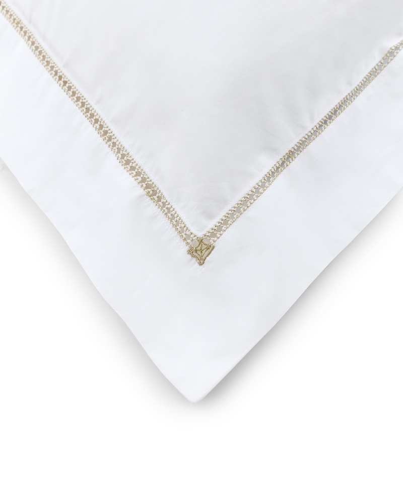 Rebecca Udall Georgiana Ladderstitch Boudoir Pillowcase, Nougat, Detail