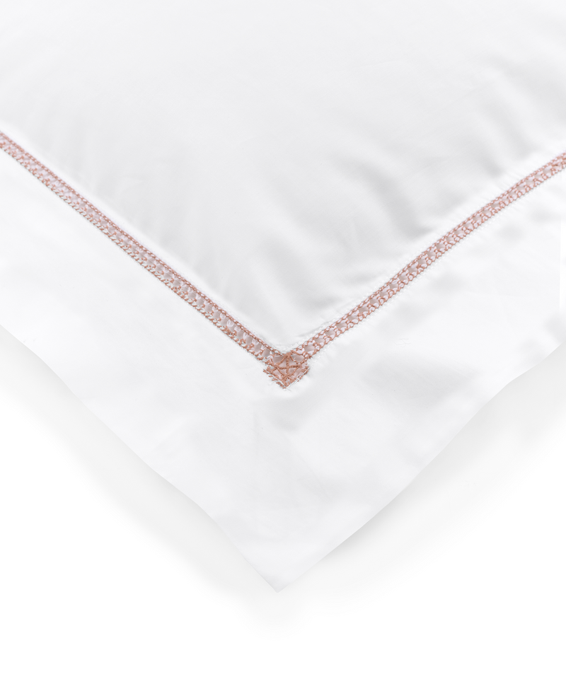 Rebecca Udall Georgiana Ladderstitch Boudoir Pillowcase, Antique Rose, Detail