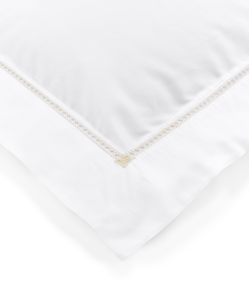 Rebecca Udall Georgiana Ladderstitch Boudoir Pillowcase, Buttermilk, Detail