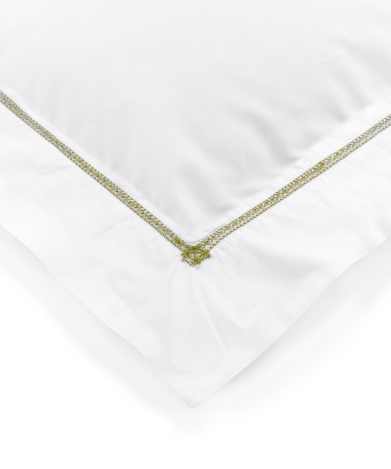 Rebecca Udall Georgiana Ladderstitch Boudoir Pillowcase, Chartreuse, Detail