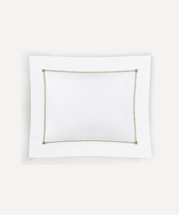 Rebecca Udall Georgiana Ladderstitch Boudoir Pillowcase, Chartreuse, Ivory Background