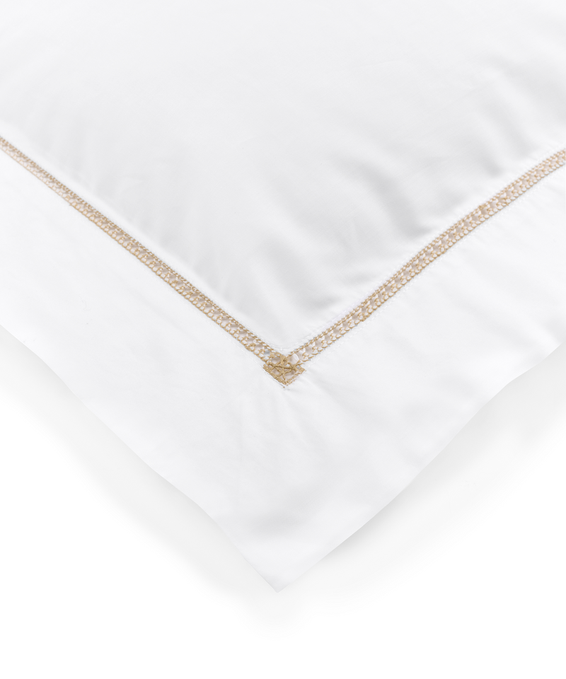 Rebecca Udall Georgiana Ladderstitch Boudoir Pillowcase, Nougat, Detail