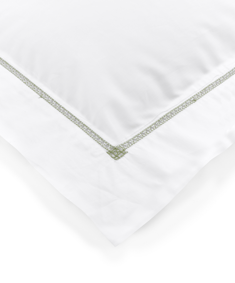 Rebecca Udall Georgiana Ladderstitch Boudoir Pillowcase, Sage, Detail