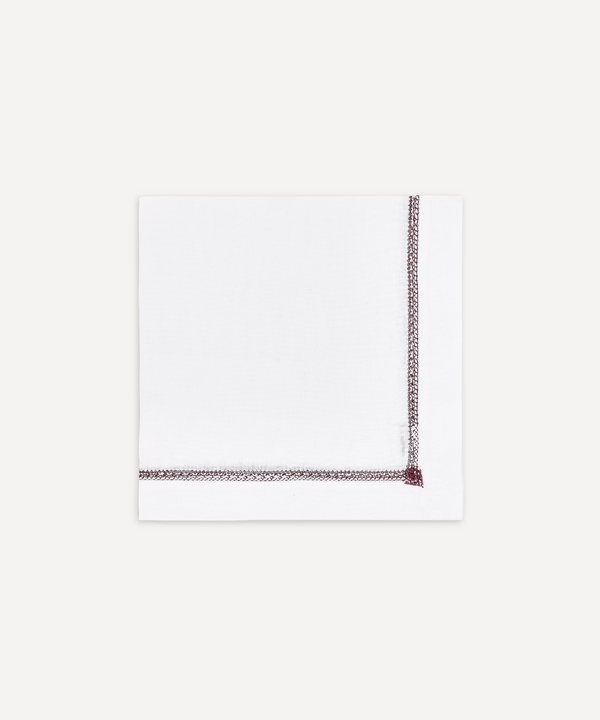 Georgiana Ladderstitch Linen Napkin, Burgundy