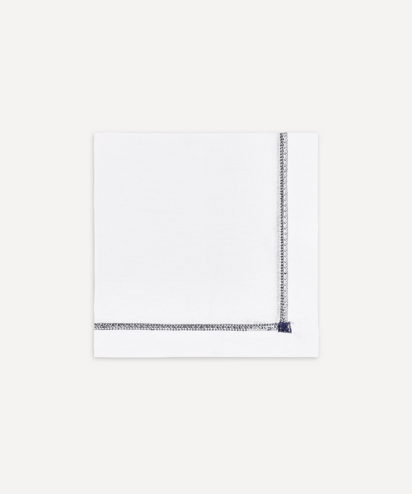 Georgiana Ladderstitch Linen Napkin, Navy