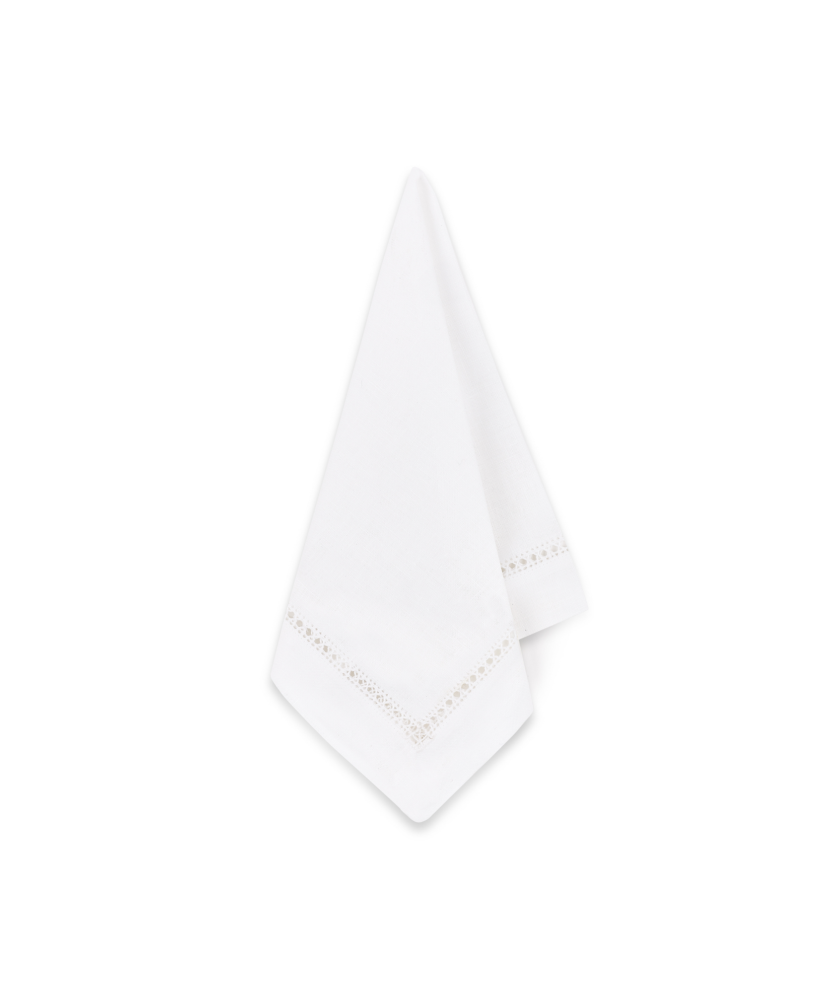Rebecca Udall Georgiana Ladderstitch Linen Napkin, White, Draped
