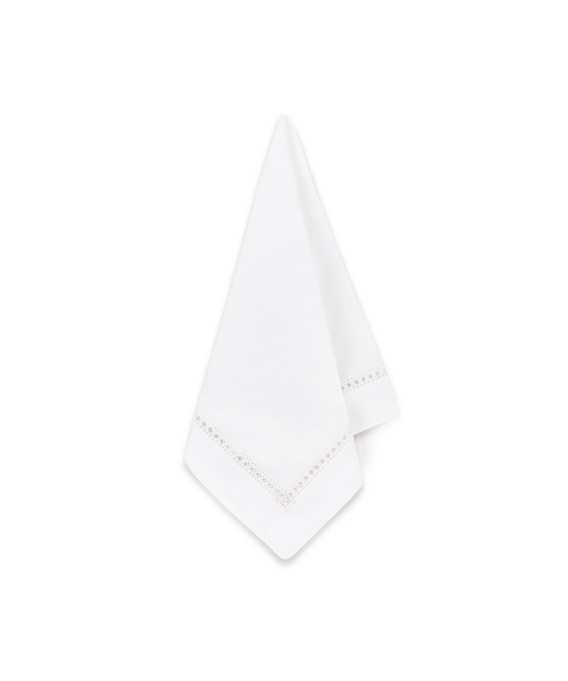 Rebecca Udall Georgiana Ladderstitch Linen Napkin, White, Draped