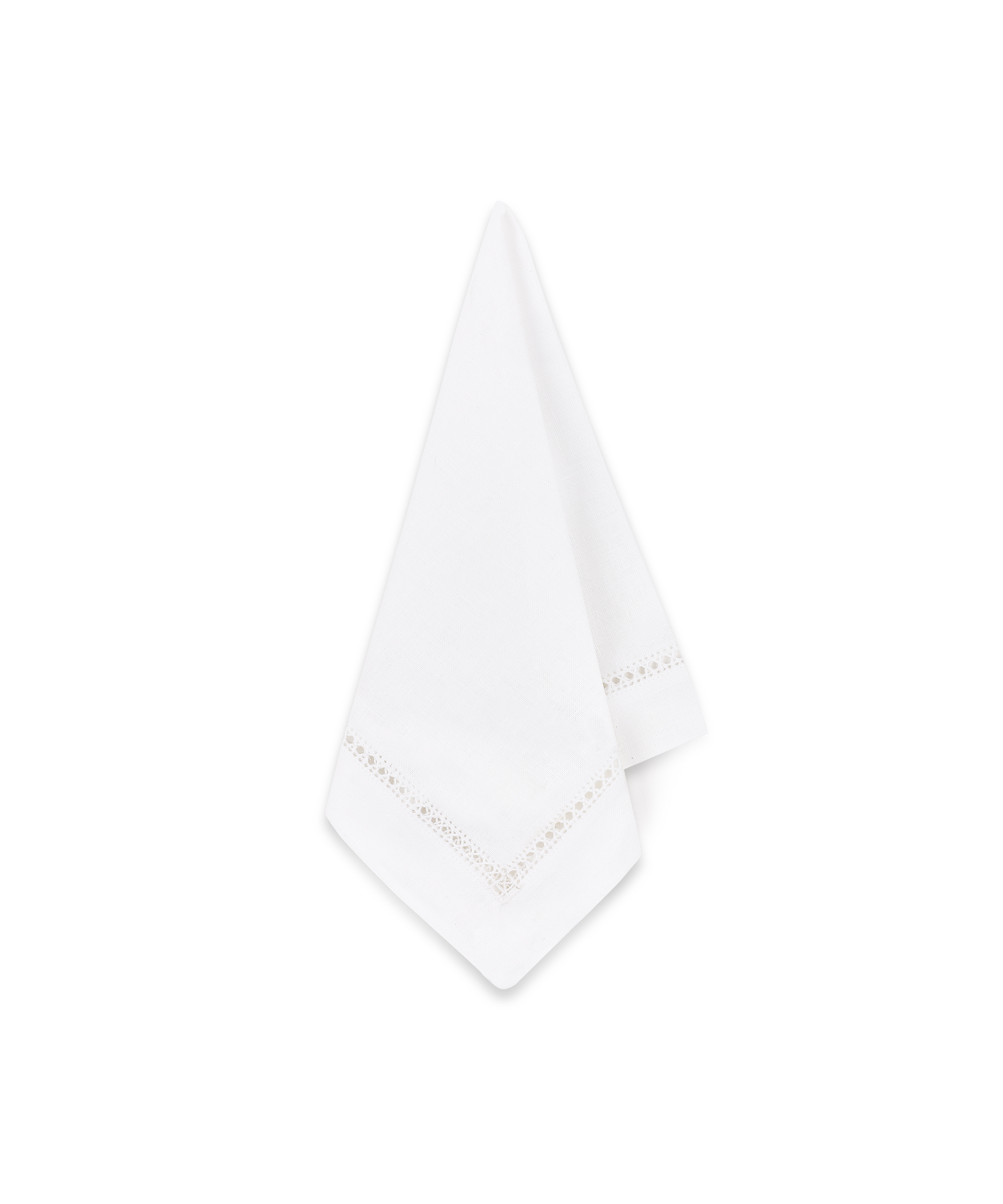 Rebecca Udall Georgiana Ladderstitch Linen Napkin, White, Draped