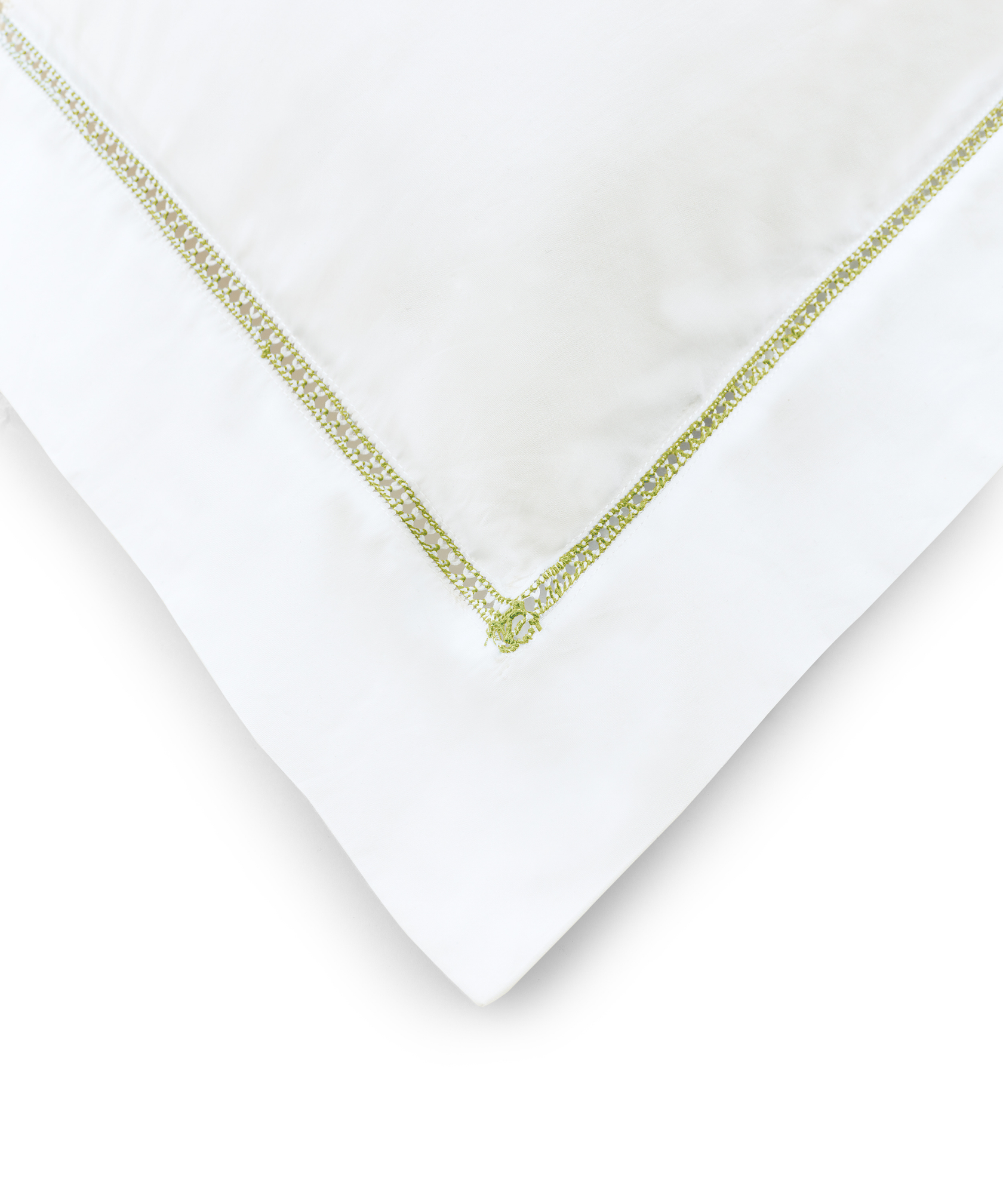 Georgiana Ladderstitch Pillowcase, Sage, Detail