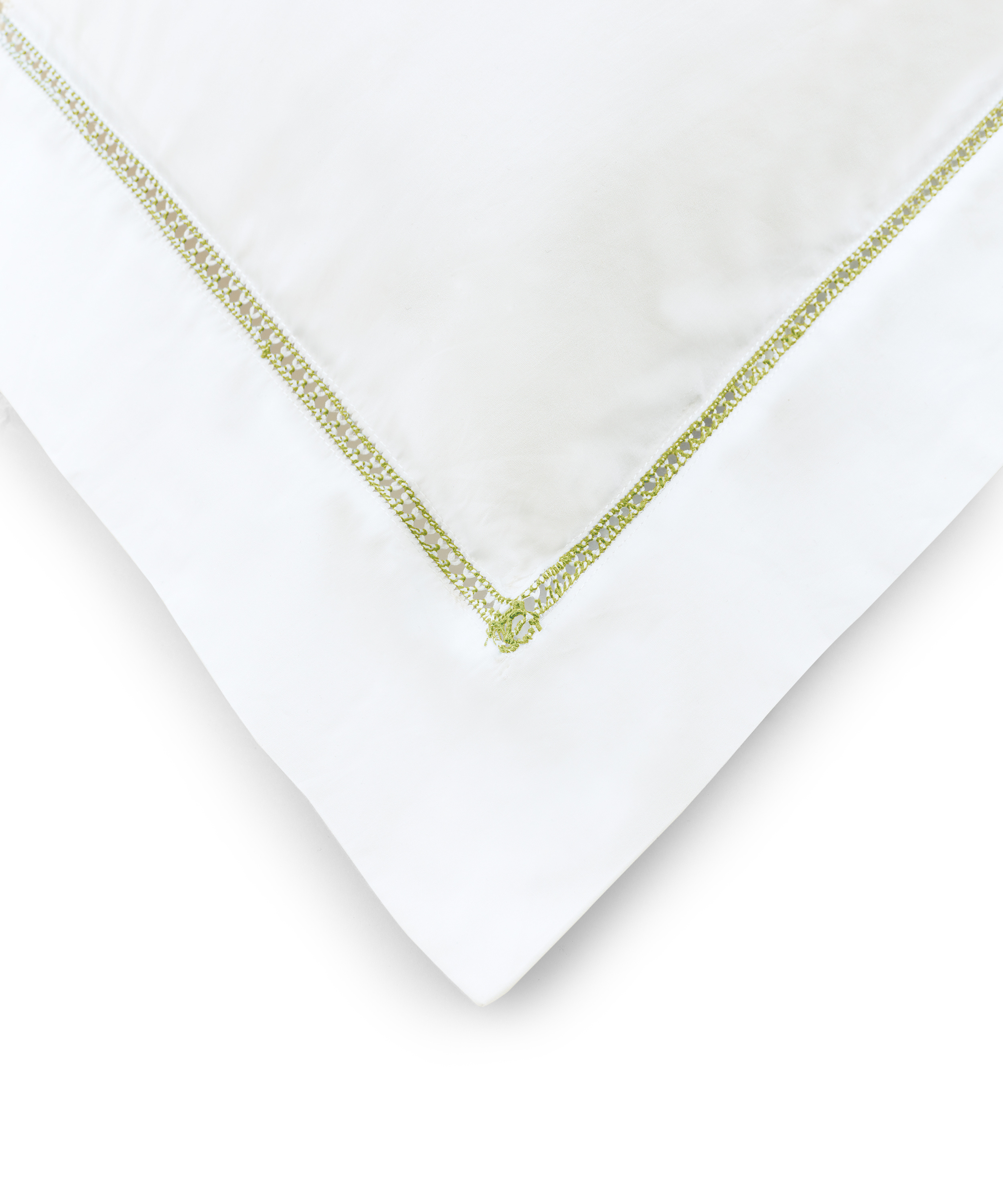 Georgiana Ladderstitch Pillowcase, Sage, Detail