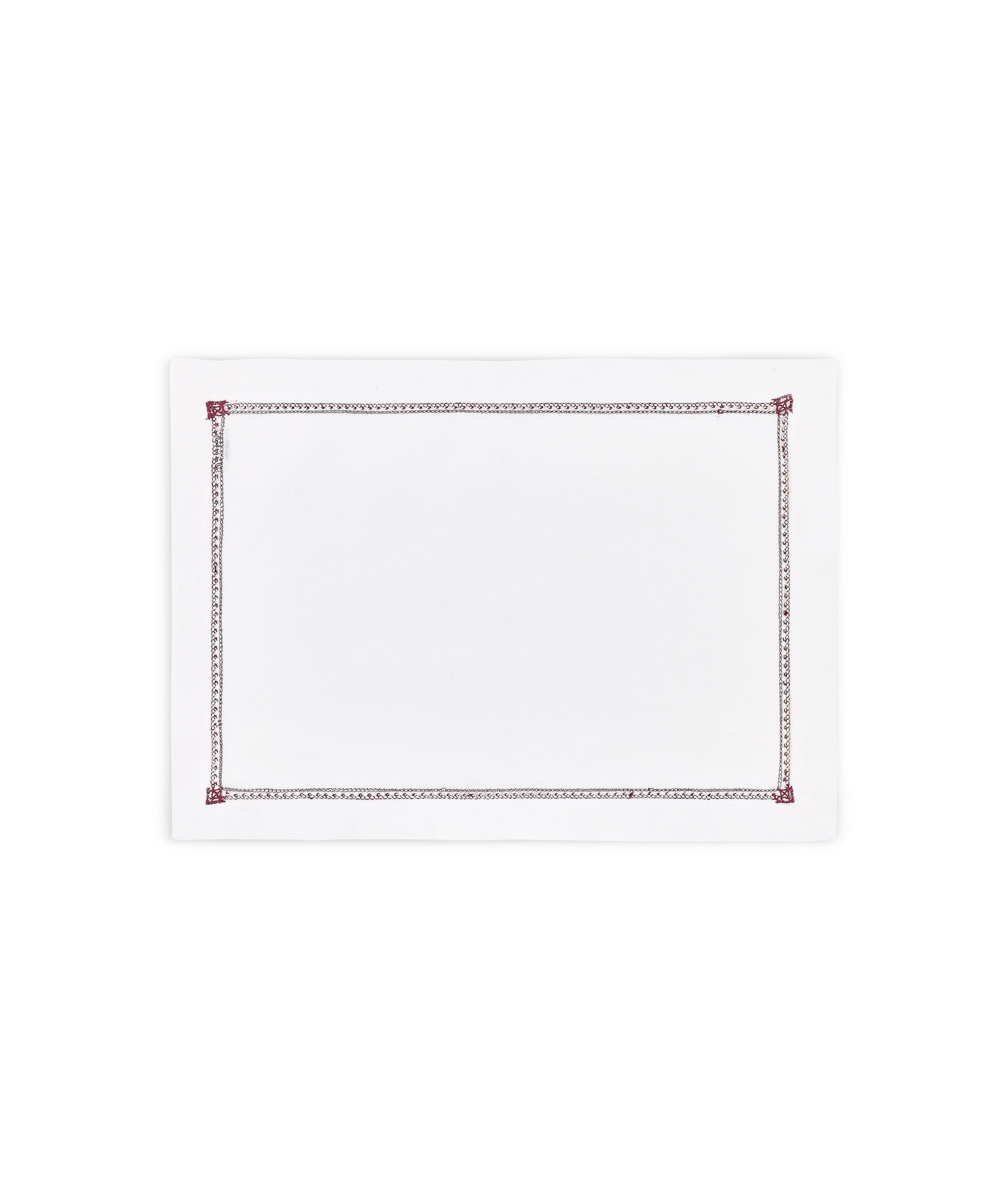 Rebecca Udall Georgiana Ladderstitch Linen Placemat, Burgundy, Cut Out