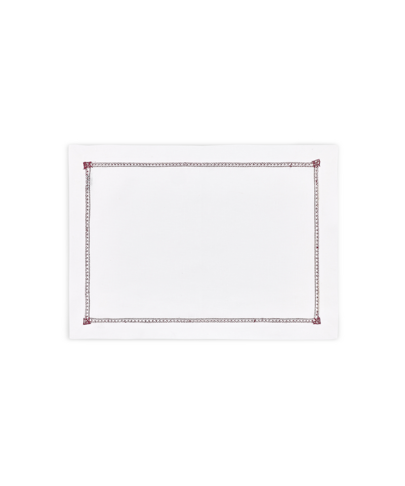 Georgiana Ladderstitch Linen Placemat, Burgundy