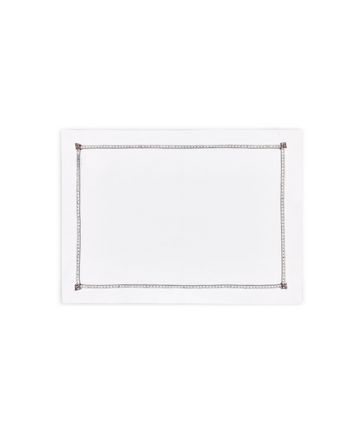 Rebecca Udall Georgiana Ladderstitch Linen Placemat, Burgundy, Cut Out