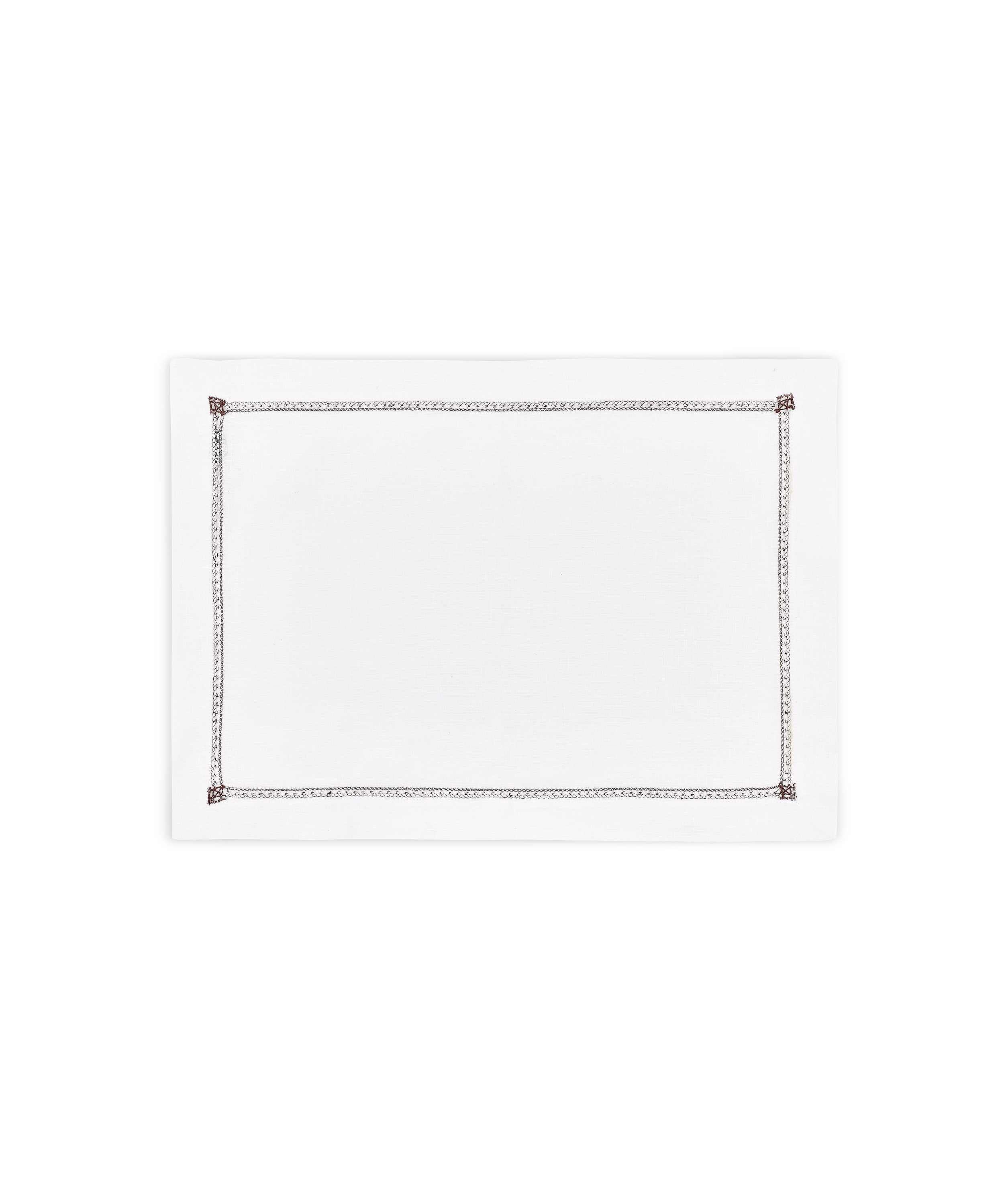Rebecca Udall Georgiana Ladderstitch Linen Placemat, Burgundy, Cut Out