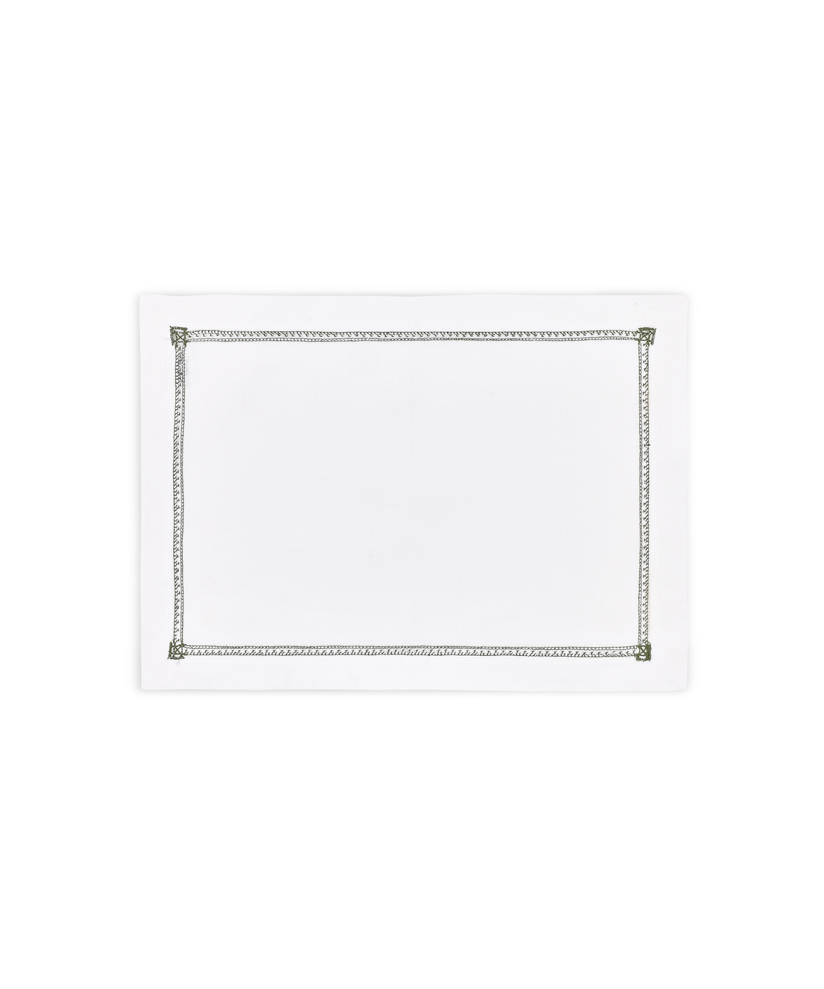 Georgiana Ladderstitch Linen Placemat Fern