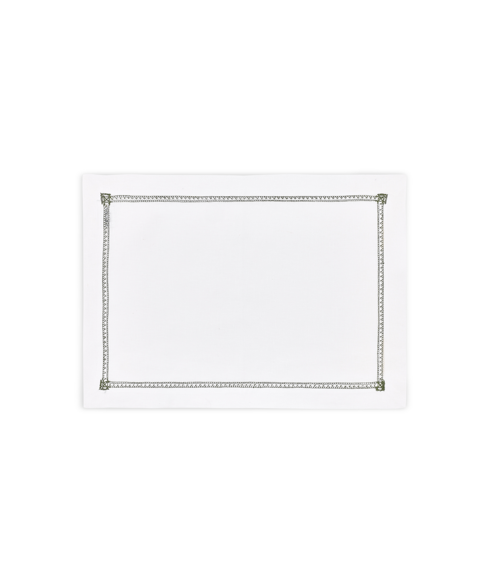 Rebecca Udall Georgiana Ladderstitch Linen Placemat, Fern, Cut Out