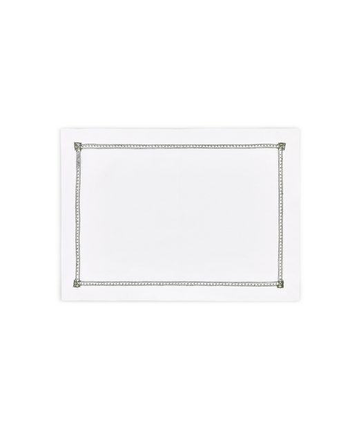 Rebecca Udall Georgiana Ladderstitch Linen Placemat, Fern, Cut Out