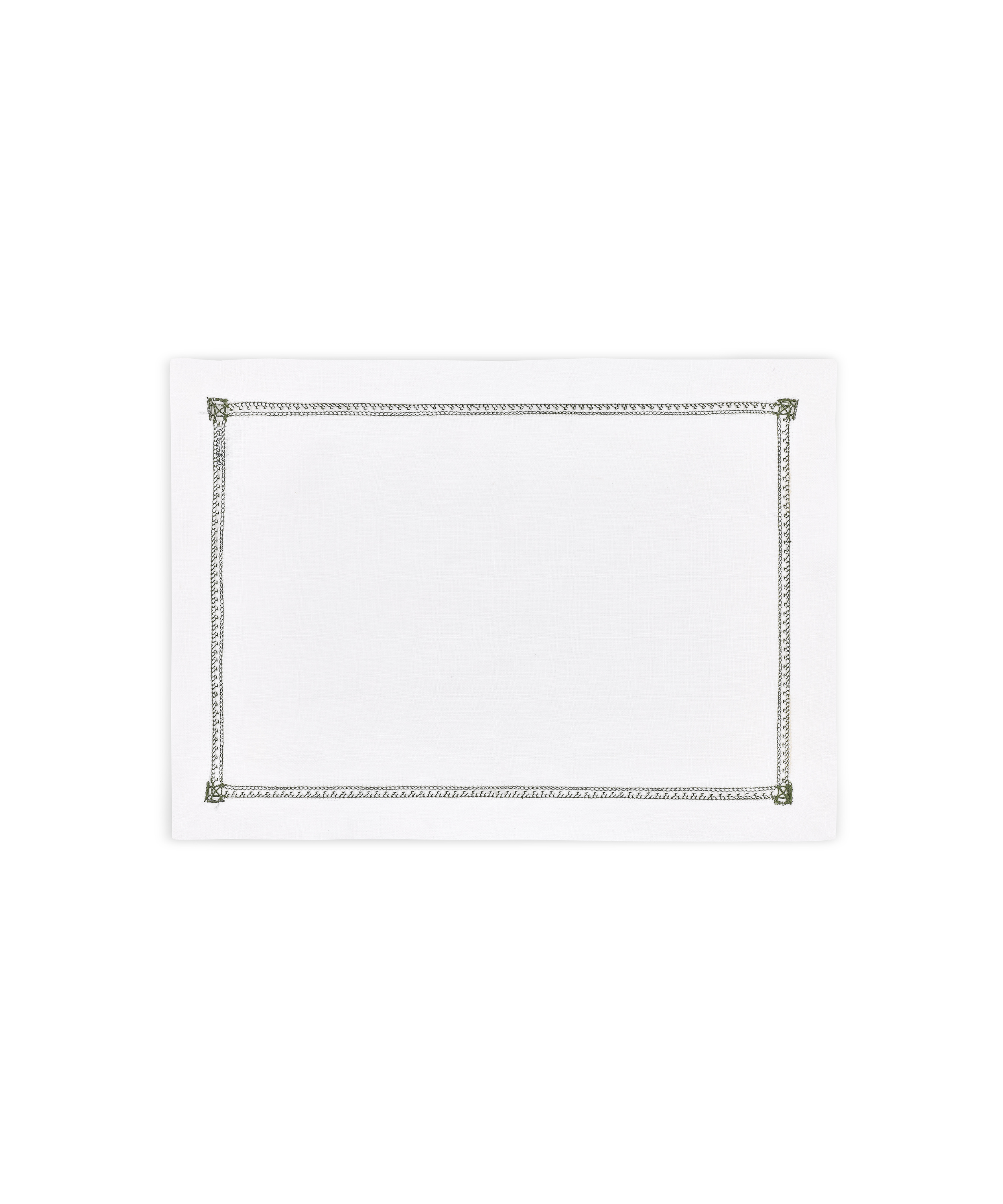 Rebecca Udall Georgiana Ladderstitch Linen Placemat, Fern, Cut Out