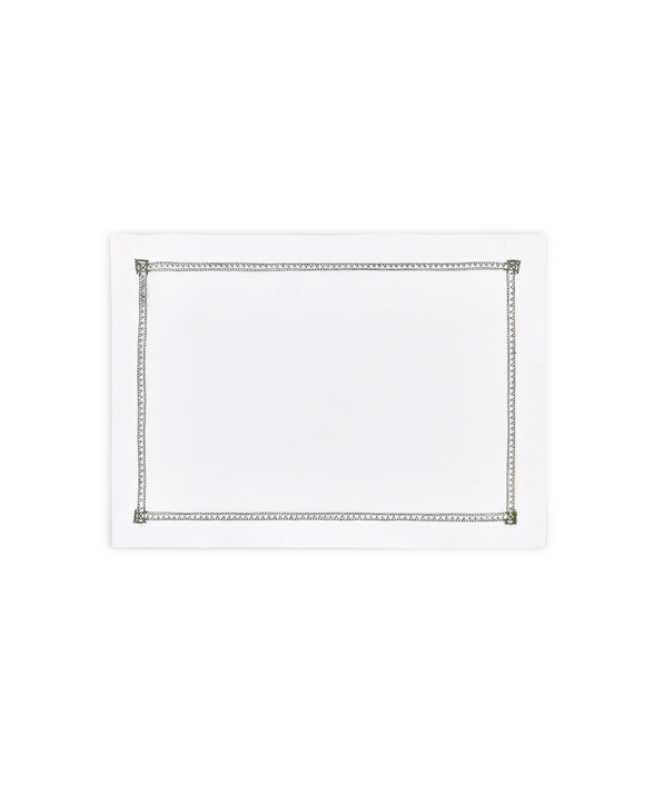 Rebecca Udall Georgiana Ladderstitch Linen Placemat, Fern, Cut Out