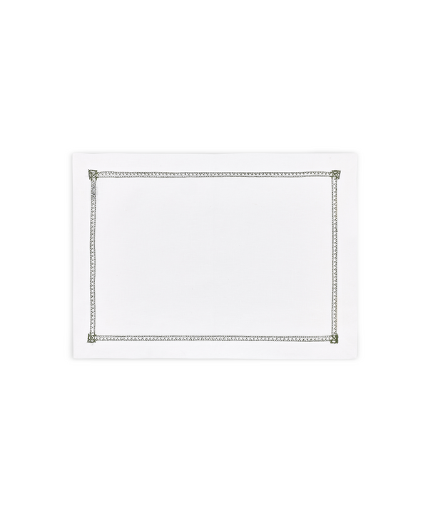 Rebecca Udall Georgiana Ladderstitch Linen Placemat, Fern, Cut Out