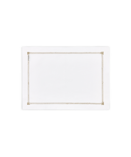 Rebecca Udall Georgiana Ladderstitch Linen Placemat, Nougat, Cut Out, White Background