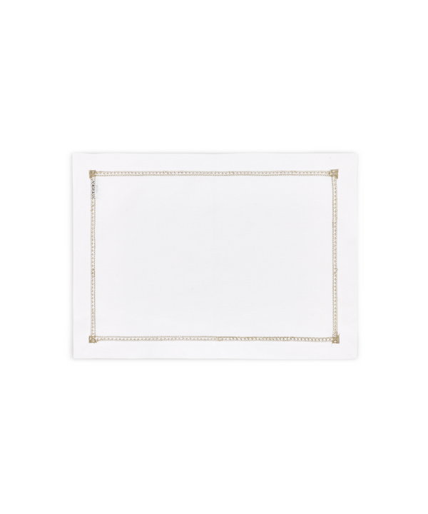 Rebecca Udall Georgiana Ladderstitch Linen Placemat, Nougat, Cut Out, White Background