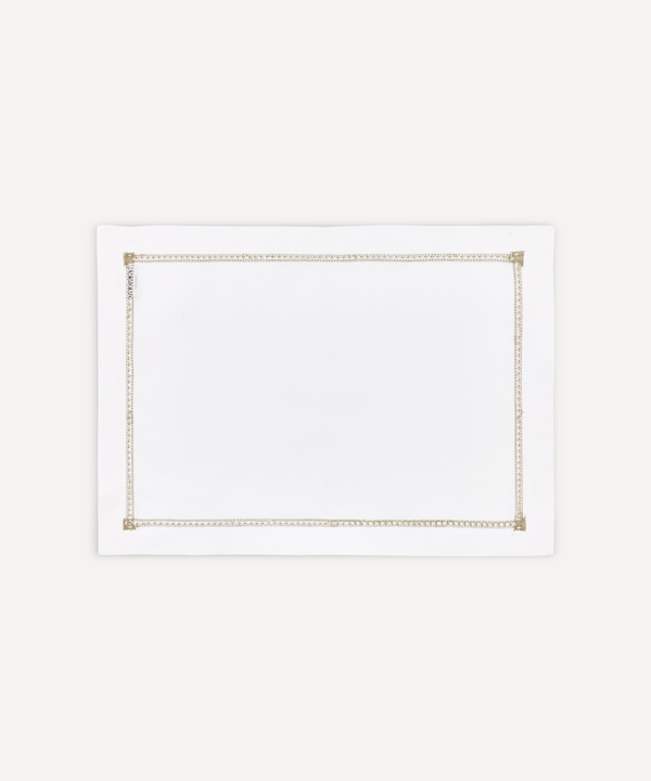 Georgiana Ladderstitch Linen Placemat, Nougat