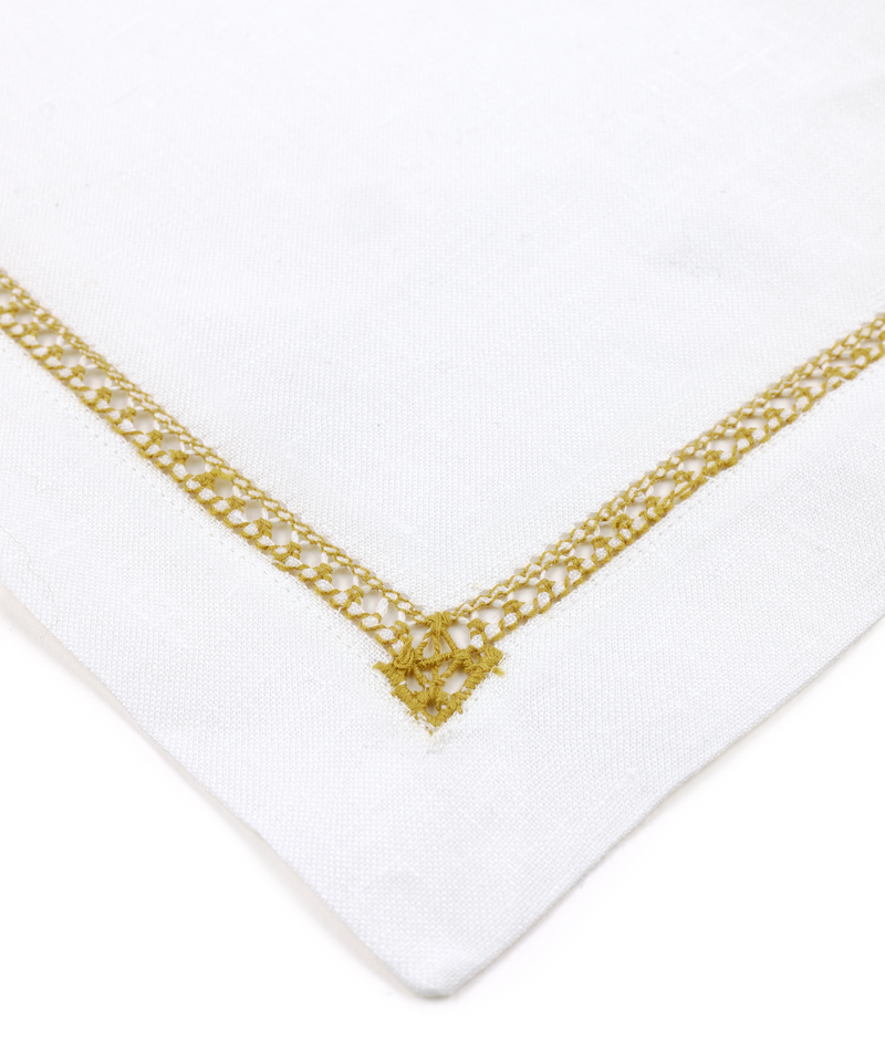 Georgiana Ladderstitch Linen Placemat, Straw