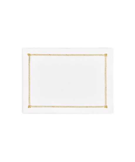 Rebecca Udall Georgiana Ladderstitch Linen Placemat, Straw, Cut Out
