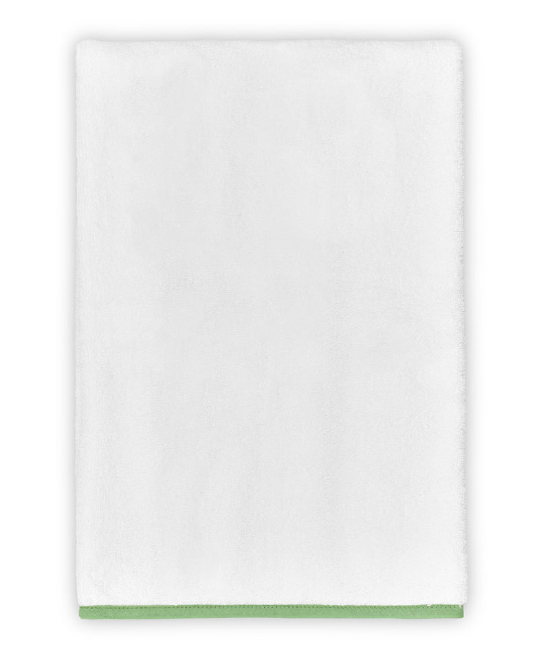 Rebecca Udall pair of luxury Georgina piped hand towels, white / asparagus green