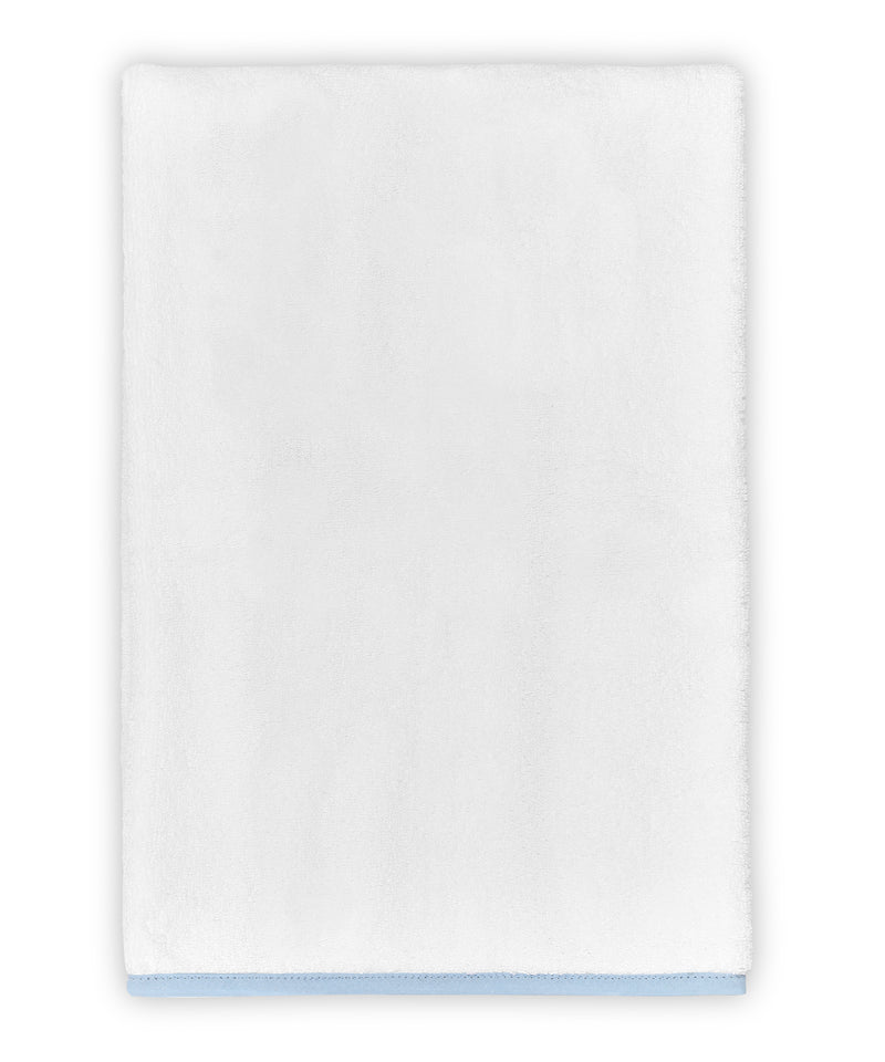Rebecca Udall luxury Georgina piped bath towels white / powder blue