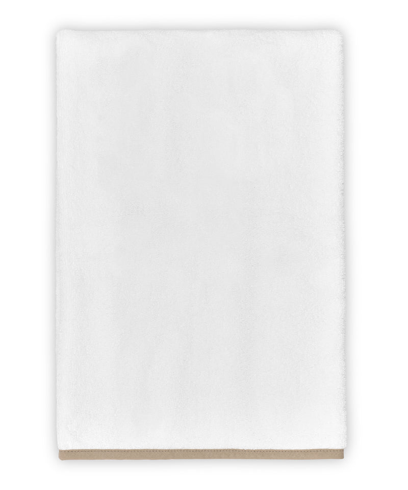 Rebecca Udall luxury Georgina piped bath towels white / taupe
