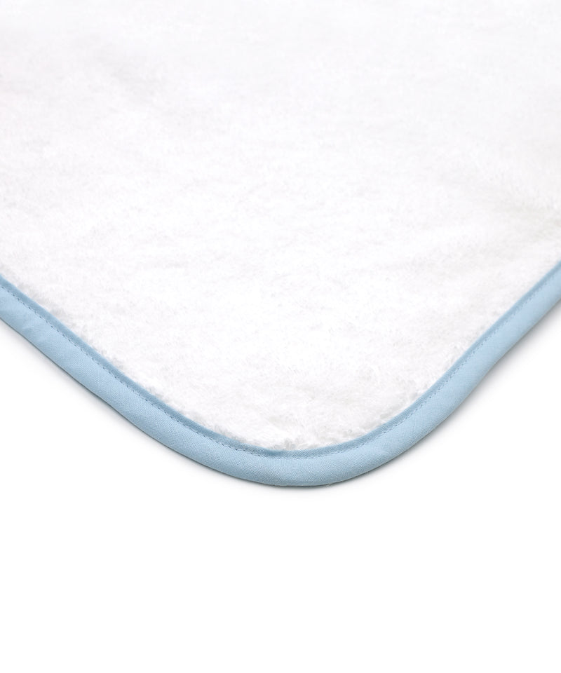 Rebecca Udall luxury Georgina piped bath towels white / powder blue