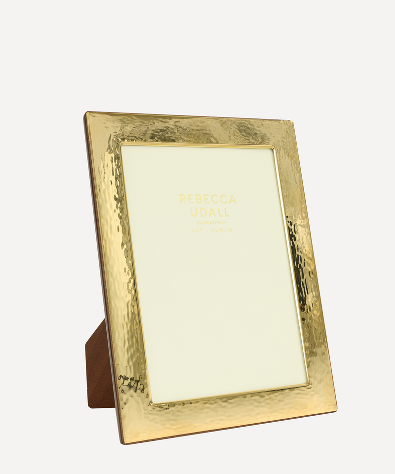 Rebecca Udall Gold Plated Hammered Photo Frame, Ivory Background