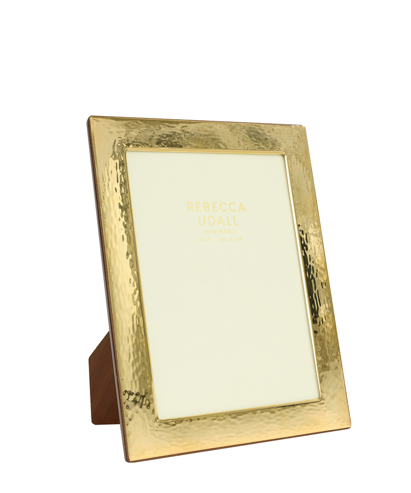 Rebecca Udall Gold Plated Hammered Photo Frame White Background