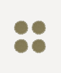 Rebecca Udall luxury waxed linen coasters, olive green
