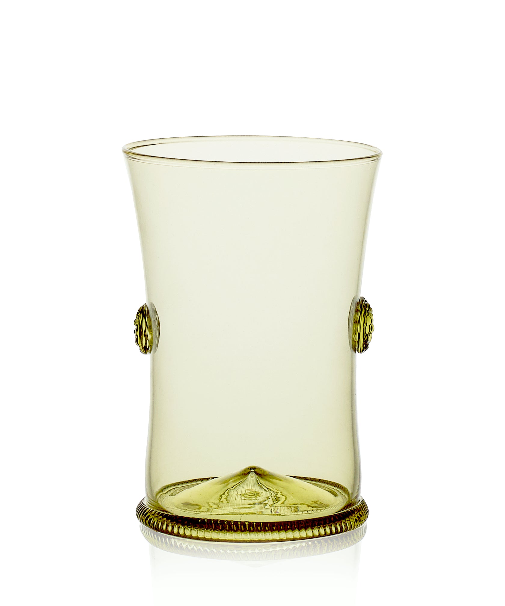 Rebecca Udall Luxury Henrietta handblown glass tumbler, 3D detailing, Green