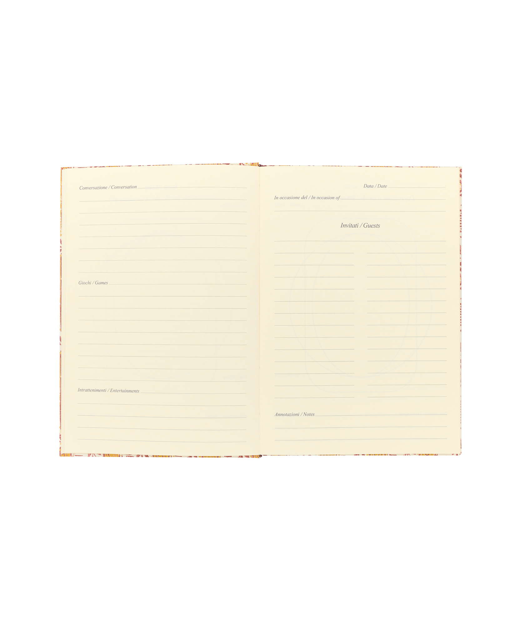 Rebecca Udall, Hostess Book Garland Red and Yellow Design Inner Page Design