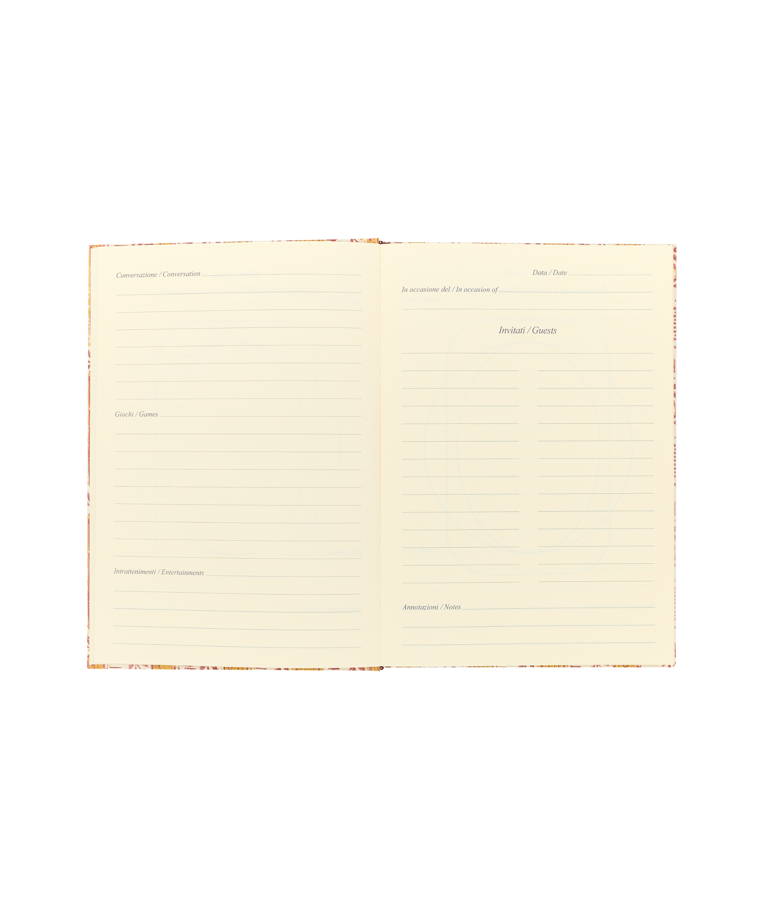 Rebecca Udall, Hostess Book Garland Red and Yellow Design Inner Page Design