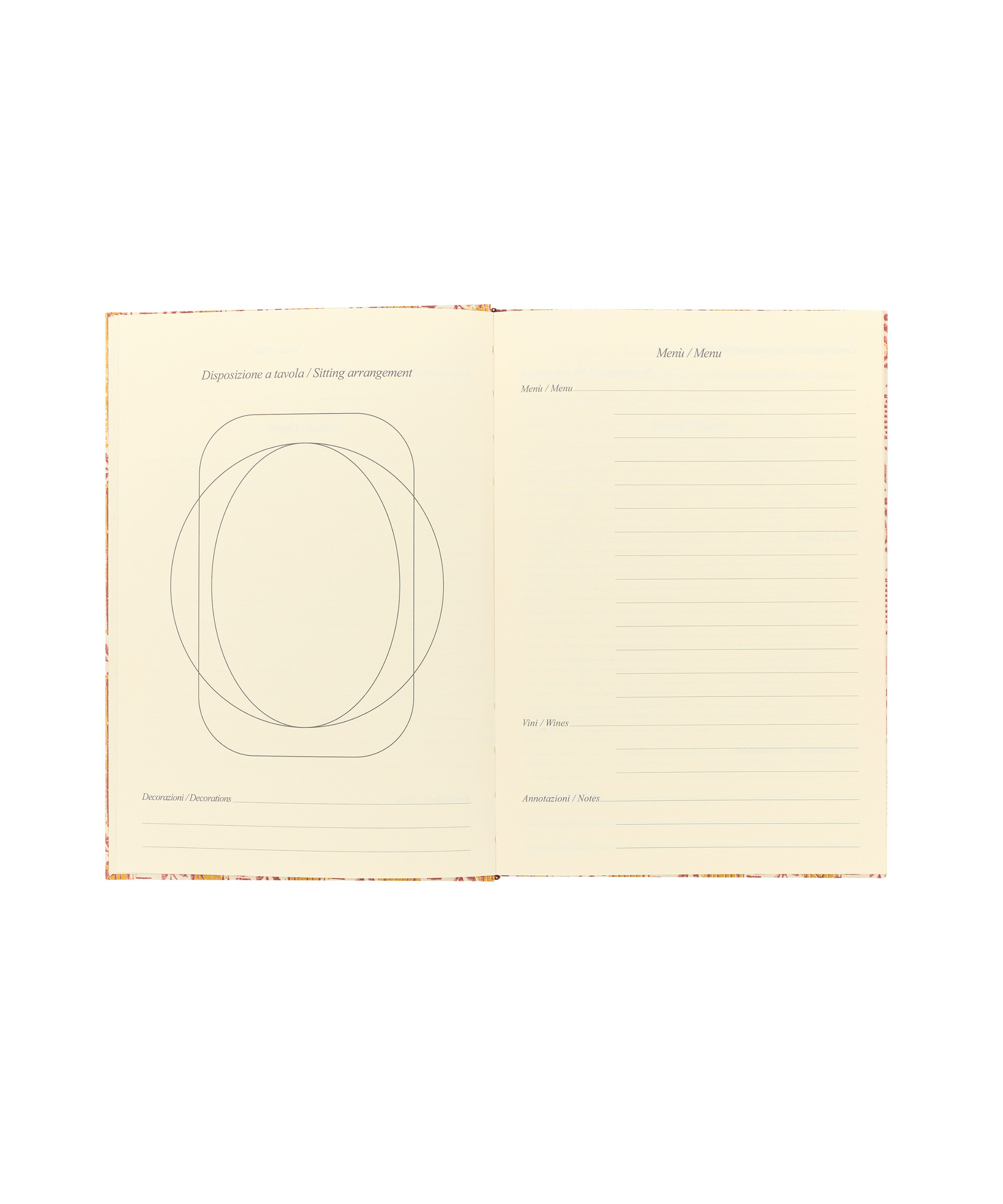 Rebecca Udall, Hostess Book Garland Red and Yellow Design Inner Page Design