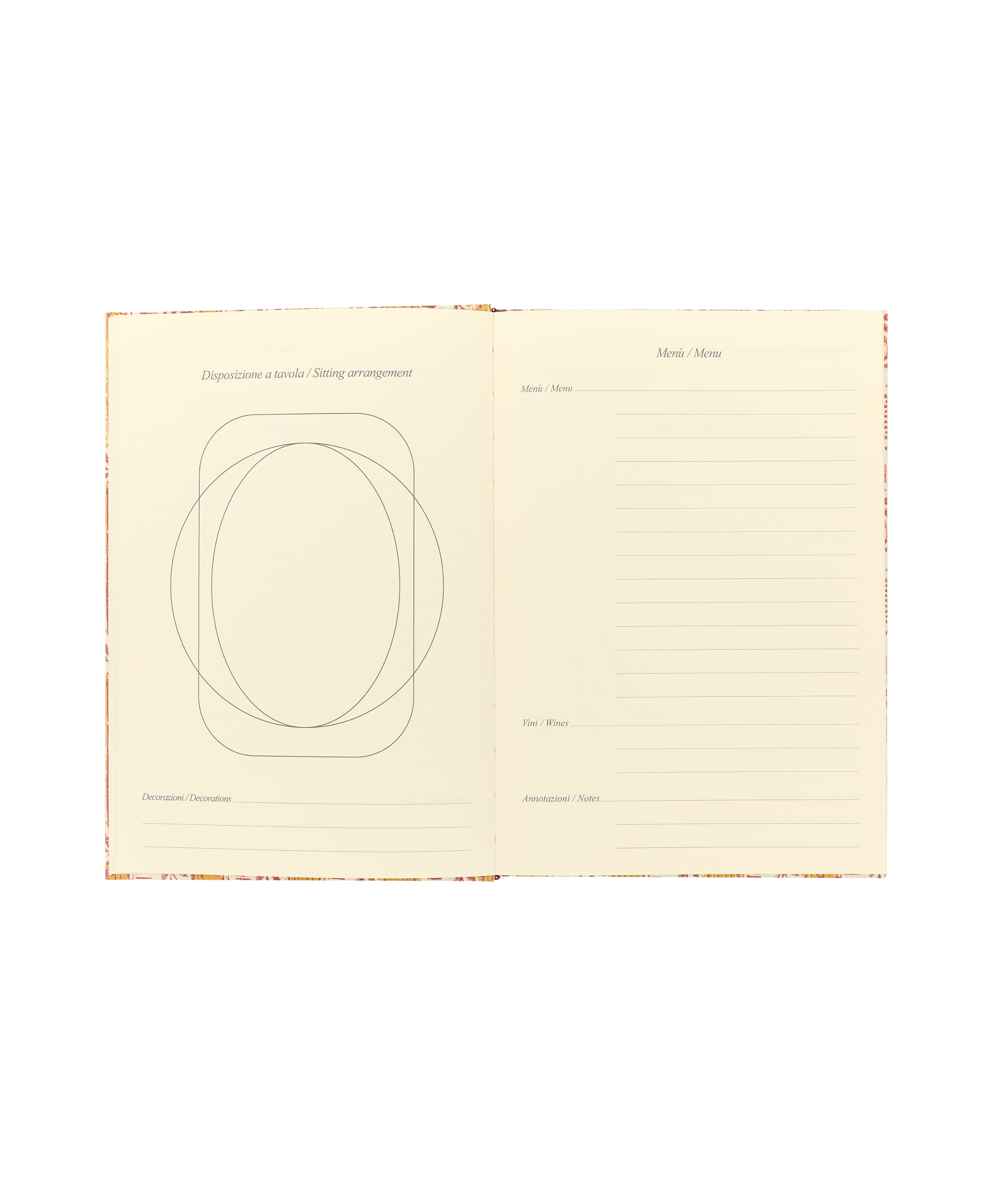 Rebecca Udall, Hostess Book Garland Red and Yellow Design Inner Page Design