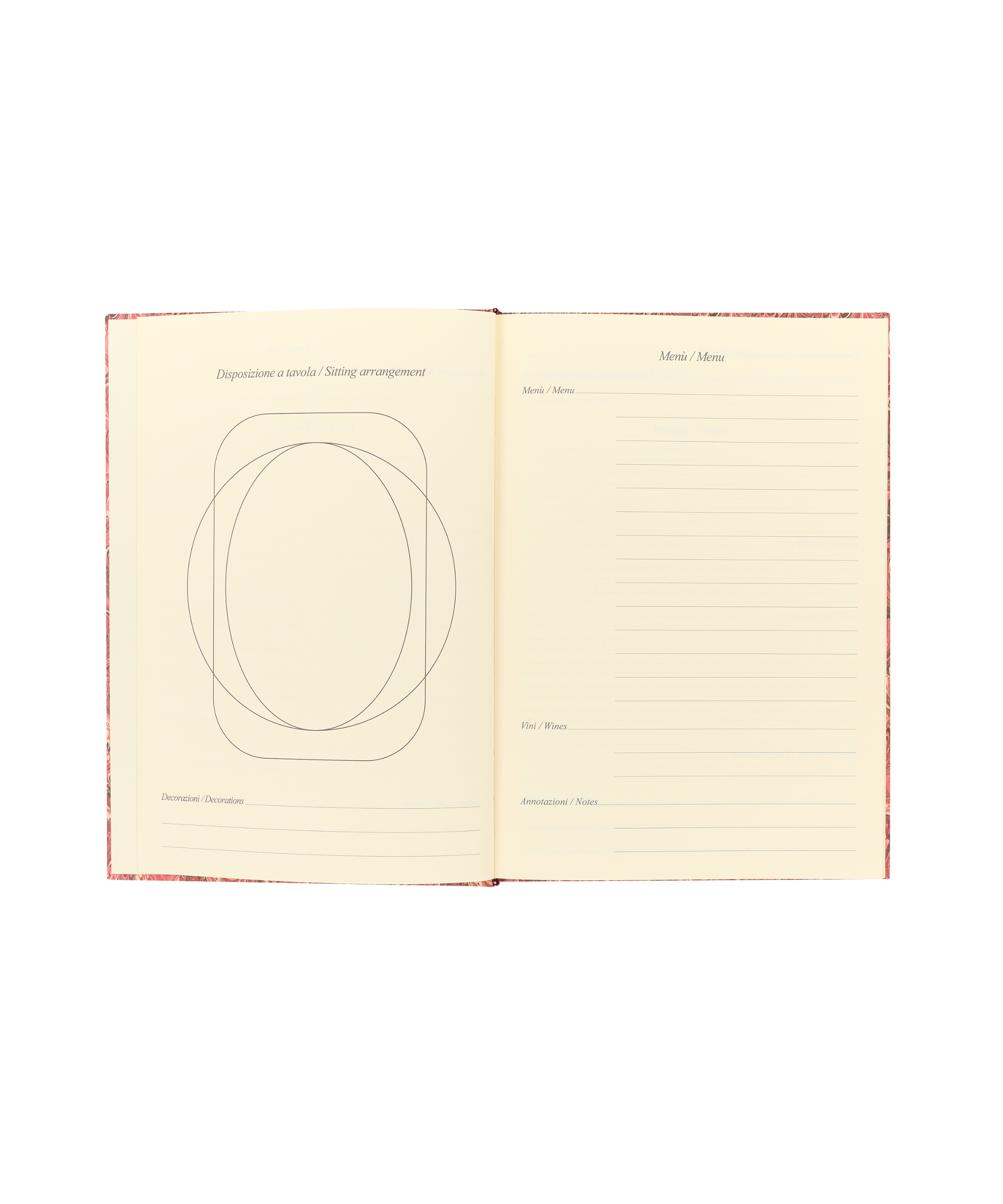 Rebecca Udall, Hostess Book, Marble Red/Pink Page Plan