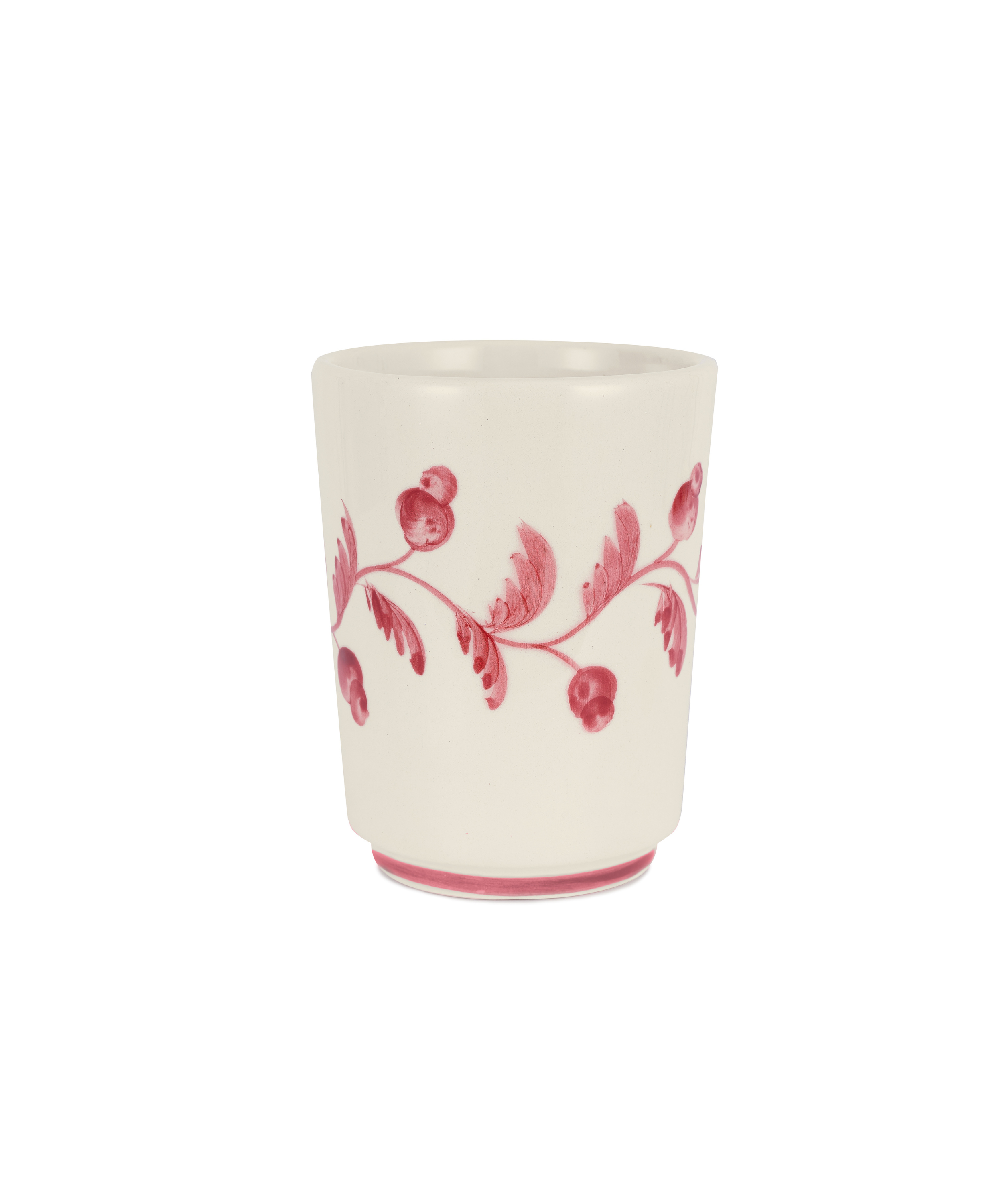 Rebecca Udall Iris Ceramic Cup, Raspberry, White Background