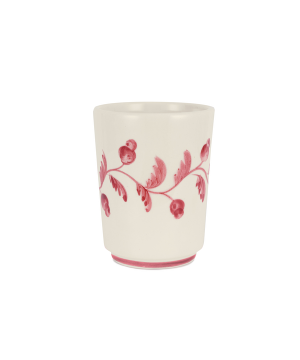 Rebecca Udall Iris Ceramic Cup, Raspberry, White Background