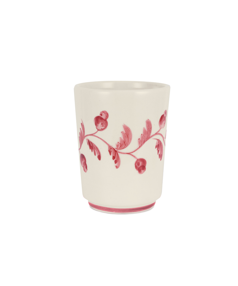 Rebecca Udall Iris Ceramic Cup, Raspberry, White Background