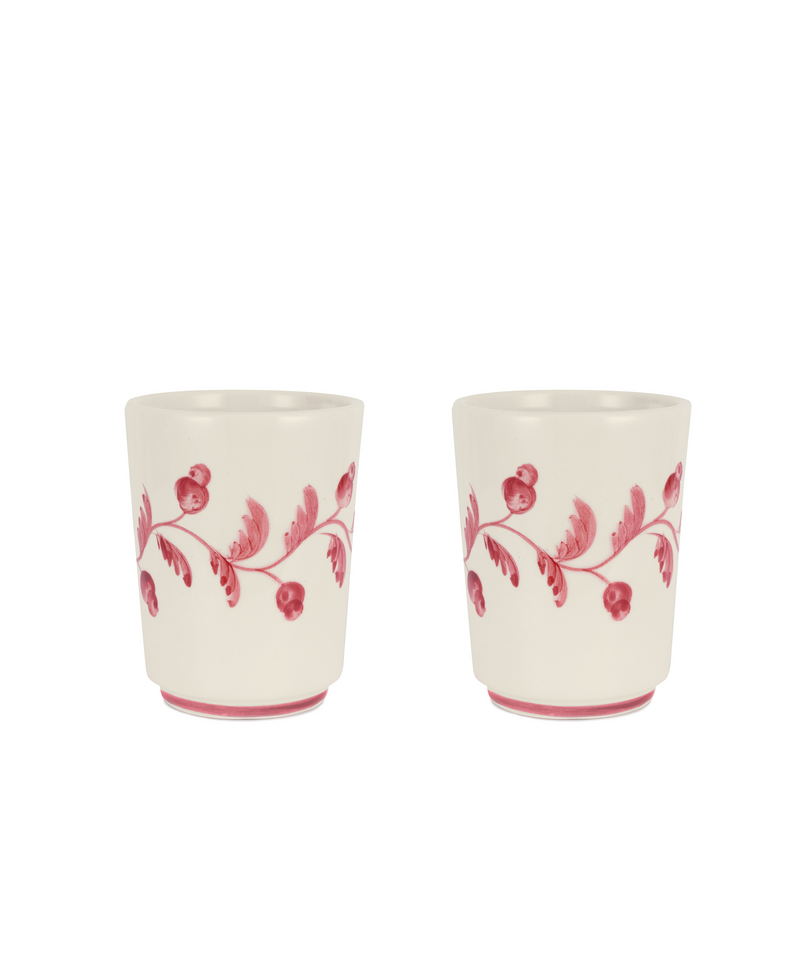 Rebecca Udall Iris Ceramic Pair of Tumblers, Raspberry, Cut Out