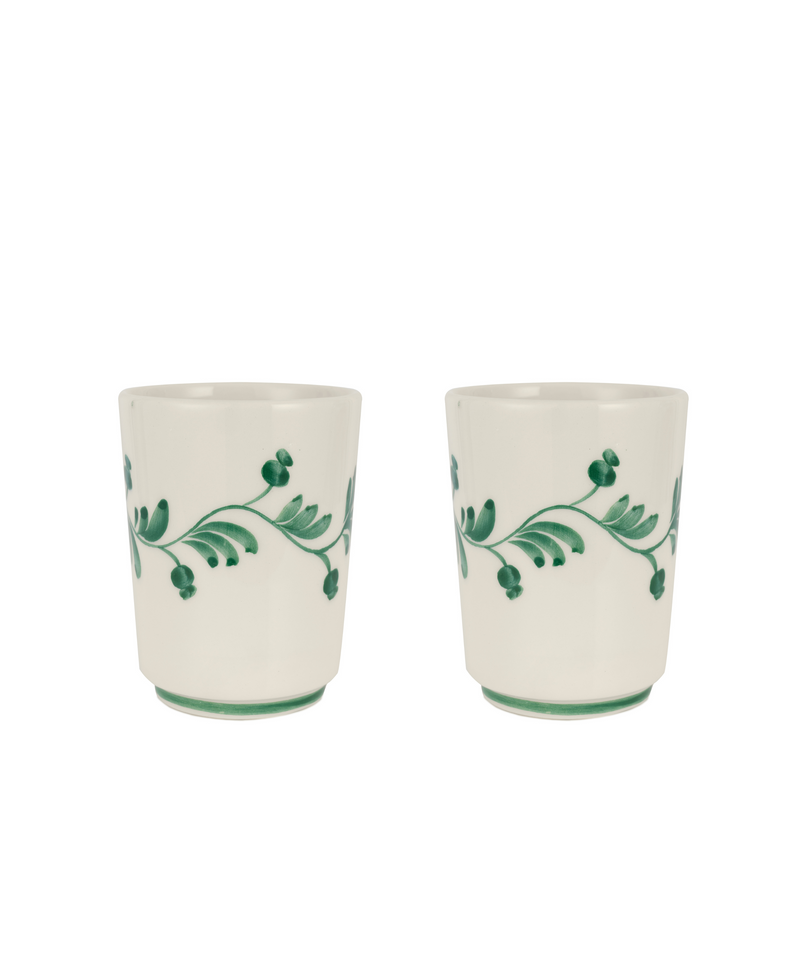 Rebecca Udall Iris Pair of Tumblers, Dark Green, Cut Out