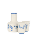 Rebecca Udall Iris Ceramic Carafe & Pair of Tumblers, Denim, White Background