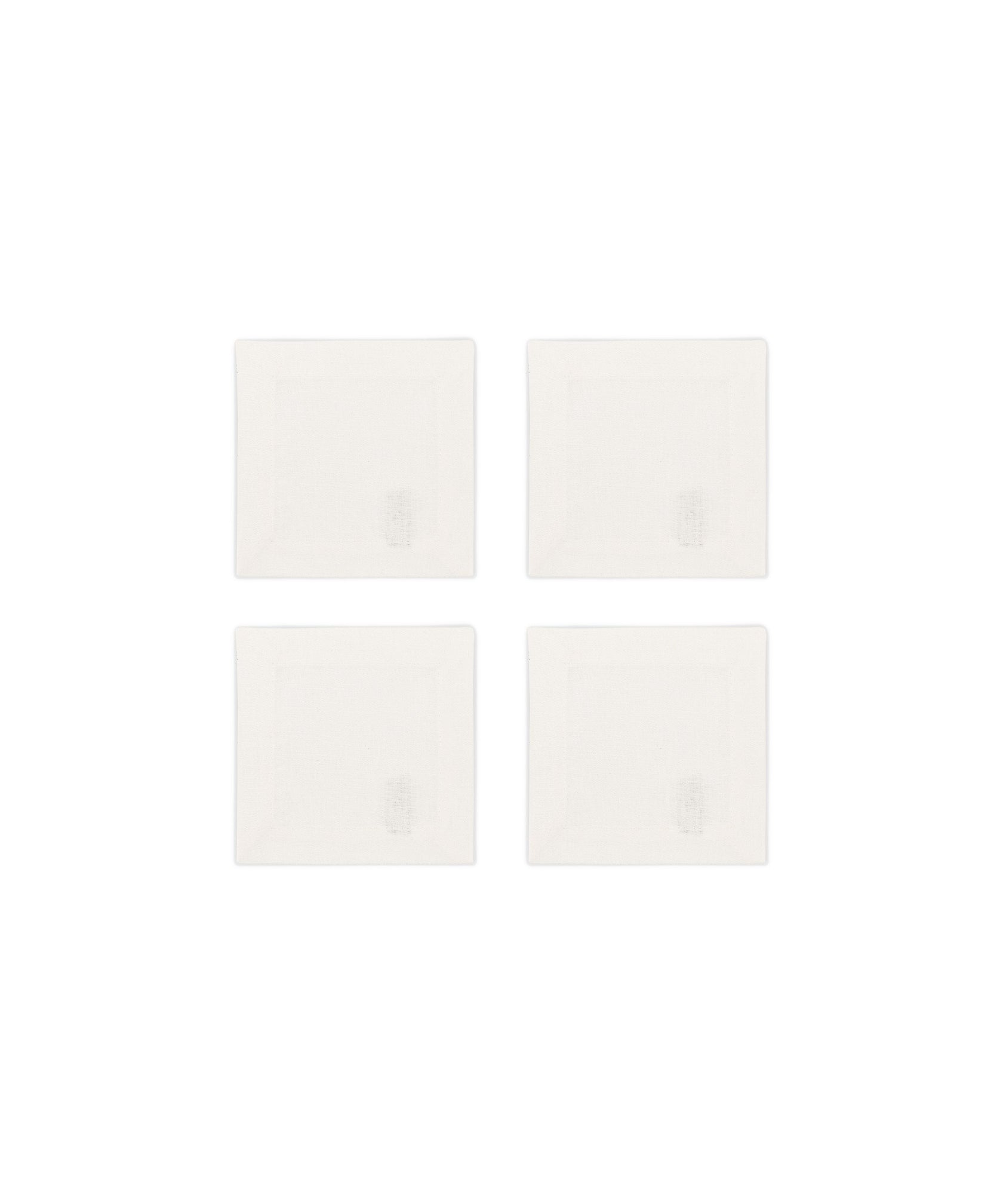 Rebecca Udall Set of 4 Jacquard Linen Coasters, White Linen